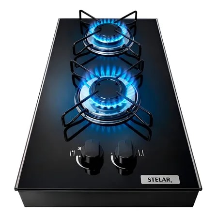 Imagem do Cooktop De Mesa Portatil A Gas 2 Bocas Euro Preto Stelar Preto