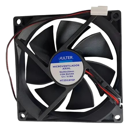 Imagem do Microventilador P Bebedouro E Purificadores 12v 92x92x25mm Preto