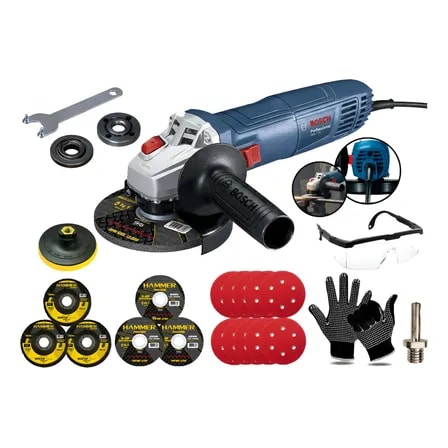 Imagem do Kit Profissional Esmerilhadeira Bosch 4 1 2 Polegadas 710w Azul 127v 60hz