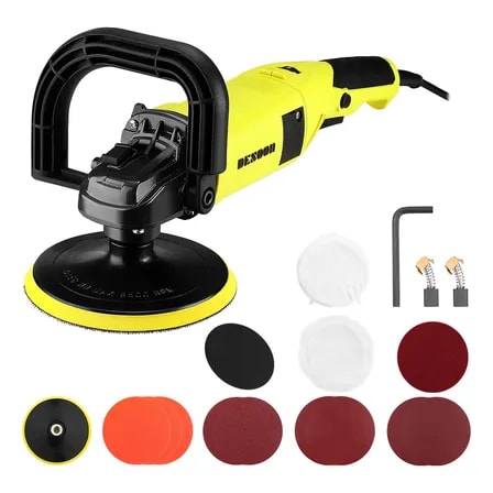 Imagem do Politriz Angular Automotiva 1400w Desoon 6 Velocidades 150mm 3000rpm Verde Claro 127v