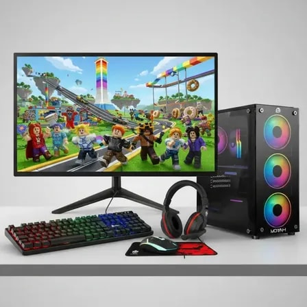 Imagem do Pc Gamer Completo Ryzen 7 5700g Monitor 21 5 Kit Pronto Novo 480 Gb 32 Gb Kit Completo Ideal Estudo Jogos Ryzen Potente