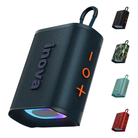Imagem do Mini Caixa De Som Portatil Inova Caixa De Som Pequena Com Radio Fm E Rgb Caixinha Som Bluetooth A Prova D Agua Ip67 127 220v