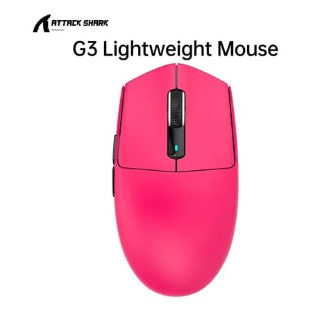 Imagem do Mouse Sem Fio Leve Attack Shark G3 62g Berry Red