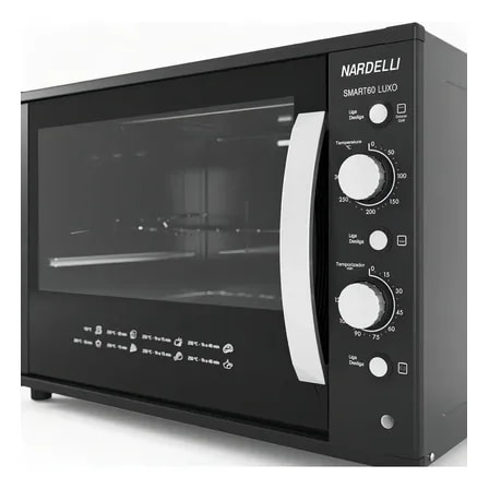 Imagem do Forno Eletrico Nardelli Luxo Smart60 60l Espeto Giratorio Preto 127v