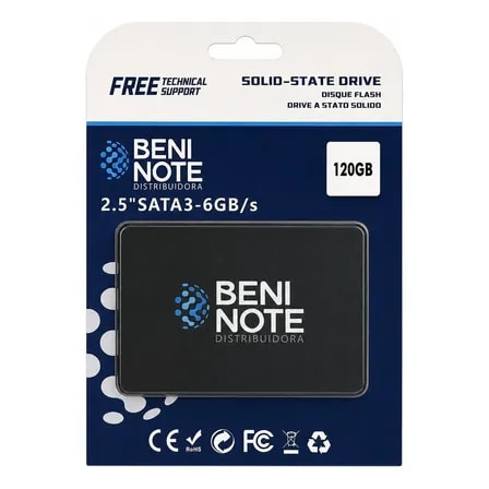Imagem do Ssd 120gb Beninote 2 5 Sata 3 6gb S Para Pc E Notebook Preto