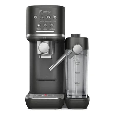 Imagem do Cafeteira Espresso Latte Capsula Po E Sache Electrolux Experience Vaporizador De Leite Preta Semi Automatica Touch Aquecimento De Xicaras Reservatorio Leite 600ml Ecm70 Preto Fosco Cinza Escuro 220v