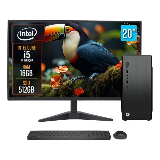 Imagem do Computador Completo 2eletro Speed Intel Core I5 16gb Ram Ssd 512gb Bivolt Monitor 20 Led Cd2e 0114sp