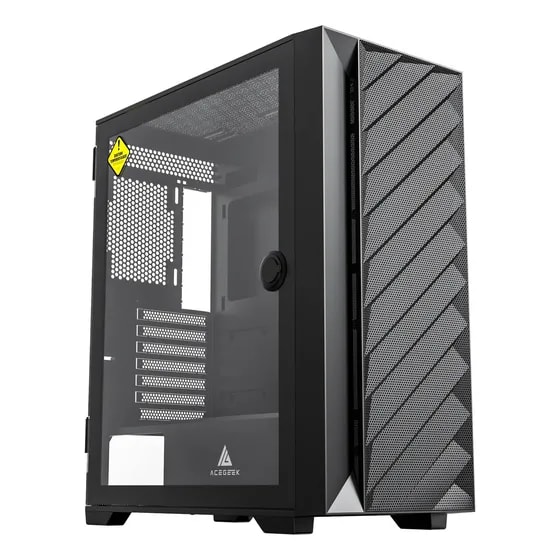 Imagem do Gabinete Gamer Acegeek Nova C410 Mesh Mid Tower Lat De Vidro