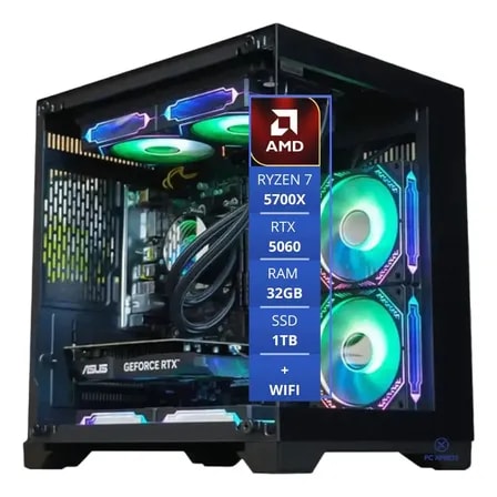 Imagem do Pc Gamer Ryzen 7 5700x 32gb Aorus 1tb Rtx 5060 Wifi W11 1000 Gb 32 Gb Rtx 5060