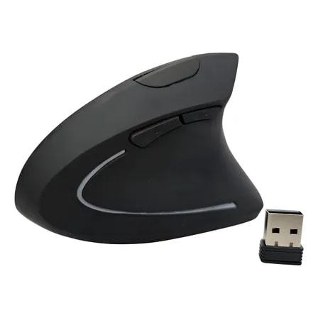 Imagem do Mouse Vertical Ergonomico Sem Fio 6 Botoes Cor Preto