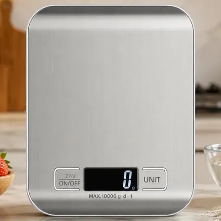 Imagem do Balanca Digital Para Cozinha 10kg Precisao 1g Aco Inox Tara Display Lcd Multiunidade Alimentos Confeitaria Dieta 10 Kg Prateado