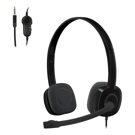 Imagem do Headset Com Fio Logitech H151 Com Microfone Com Reducao De Ruido Preto
