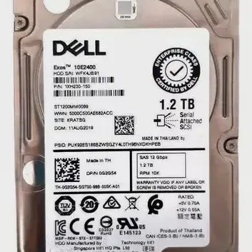 Imagem do Hd Dell 1 2tb 12gb S 2 5 10k G2g54 0g2g54 St1200mm0099 Com Nfe Cinza