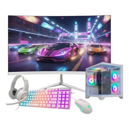 Imagem do Pc Gamer Aquario I7 16gb Ram Ssd 480 Gt730 Tela 23 Branco