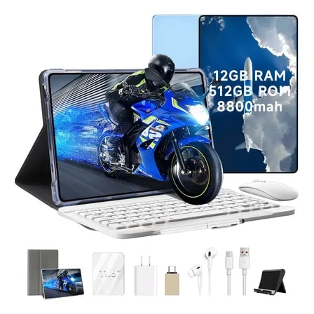 Imagem do Tablet Pro12 Max 12gb Ram 512gb 11 6inch 8800mah Tela360 Android 14 5g Wifi Camera 48mp Selfie 24mp 1920 Px Hd Tela Apoia O Roblox Free Fire Youtube Teclado Tablet Windows Azul