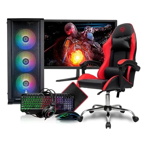 Imagem do Pc Gamer I5 16gb 480gb Gtx1650 Monitor 19 Cadeira Game