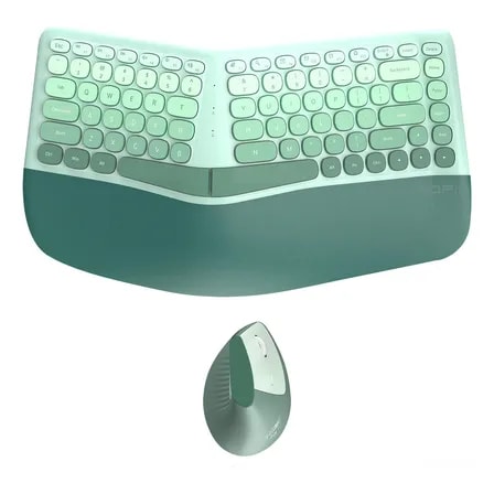 Imagem do Kit Teclado E Mouse Vertical Ergonomico Sem Fio Para Pc Com Descanso De Pulso