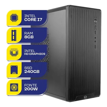 Imagem do Computador Home Mcl Intel Core I7 8gb De Ram Ssd 240gb 240 Gb 8 Gb Intel Hd Graphics