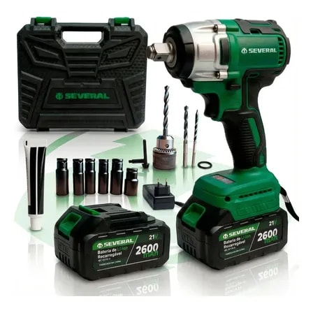 Imagem do Chave De Impacto Parafusadeira Several Importados Furadeira Recarregavel 21v Azul 2000mah Verde 127 220v