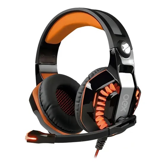 Imagem do Headset Gamer 7 1 Oex Beast Hs404 Usb Led Preto Laranja Som Envolvente