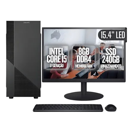 Imagem do Pc Completo Bluepc Task I5 6 8gb Ddr4 Ssd 240gb Monitor 15 8 Gb 240 Gb Integrada