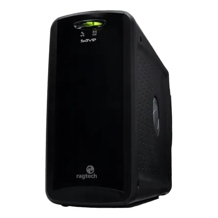 Imagem do No Break Ragtech 600va Interativa Bivolt 6 Tomadas Usb Alerta Energia Preto