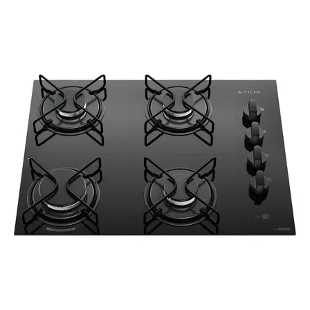 Imagem do Cooktop 4 Bocas Atlas Agile Up Mesa Vidro Mega Chama Bivolt
