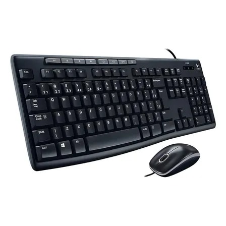Imagem do Kit Teclado E Mouse Logitech Mk200 Com Fio Usb Na Cor Preta Preto