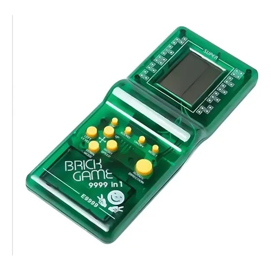 Imagem do Mini Game Portatil Brick Game 9999 In 1 Verde Transparente 9999 Jogos