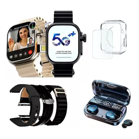 Imagem do Smartwatch Ultra 3 Ai 64gb 5g Chip Celular De Pulso Gps Nf Preto