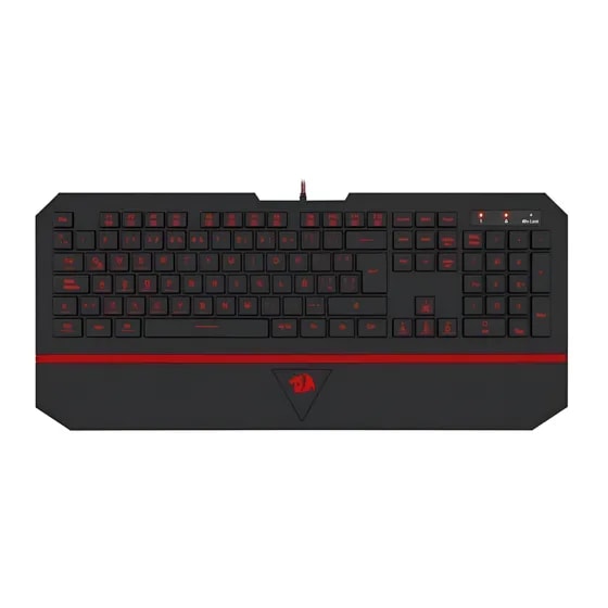 Imagem do Teclado Redragon Karura Qwerty Portugues Brasil Cor Preto E Vermelho Com Luz De 7 Cores