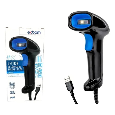 Imagem do Leitor De Codigo De Barras Exbom 2d Com Fio Usb Lcb Q210
