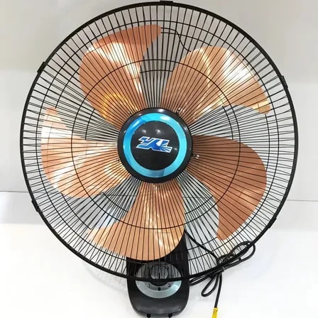 Imagem do Ventilador De Parede Techstore 5 Pas 3 Velocidades Preto 127v Marrom Claro Plastico