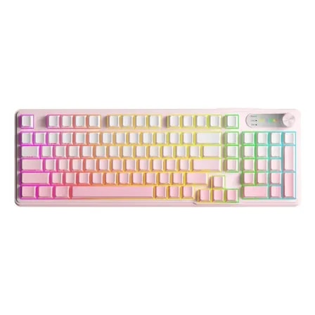 Imagem do Teclado De Membrana Ip98 Teclas Us Rgb Jogos E Escritorio Rosa Ingles Us