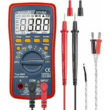 Imagem do Multimetro Digital Astroai Trms 4000 Contagens Com Voltimetro 600v Cc Ca E Variacao Automatica Rapida Mede Com Precisao A Tensao A Corrente A Resistencia E A Capacitancia