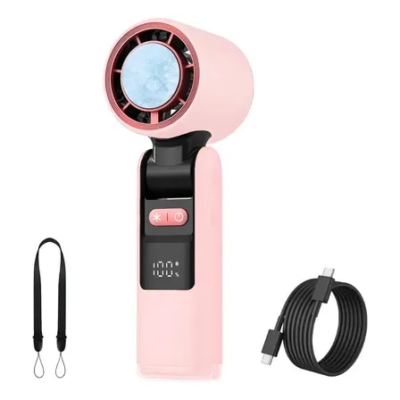Imagem do Mini Ventilador De Mao Portatil Silencioso 2 Em 1 18000rpm Cor Rosa