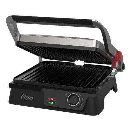 Imagem do Grill Eletrico Multiuso Ogrl610 Inox 2 Em 1 Oster Preto Prata 220v