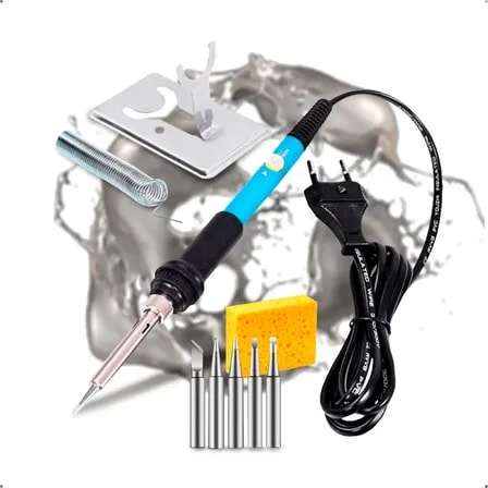 Imagem do Kit Ferro De Solda 60w 220v Regulagem Temperatura 6 Pontas