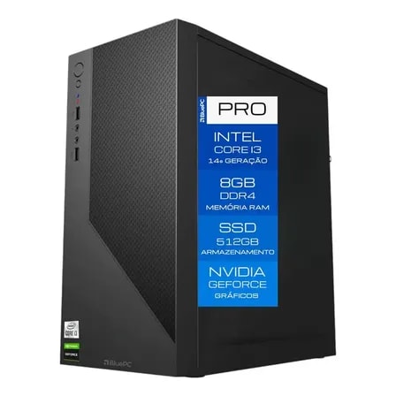 Imagem do Computador Bluepc Pro Intel Core I3 14100f 14 Geracao 8gb Ddr4 Ssd 512gb Graficos Geforce Fonte 500w Windows 11 Pro Cdbp Pro301 512 Gb 8 Gb