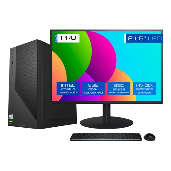 Imagem do Computador Completo Bluepc Pro Intel Core I5 12400f 12 Geracao 8gb Ddr4 Ssd 256gb Graficos Geforce Fonte 500w Windows 11 Pro Monitor 21 5 Cdbp Pro181