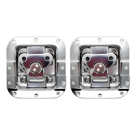 Imagem do Fecho Para Case Medio Embutido Com Porta Cadeado Kit 2un Prateado