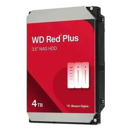 Imagem do Hd Interno Western Digital Red Plus Nas De 4 Tb Sata 5400 Rpm 3 5 Preto