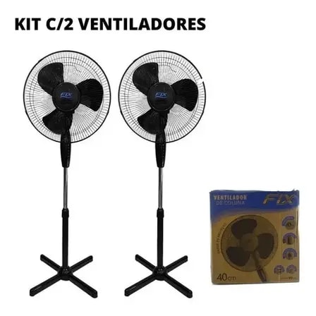 Imagem do Ventilador De Pe Fix 40cm 3 Velocidades Preto Silencioso Oscilante 40 Cm 60 Hz 127v Negro