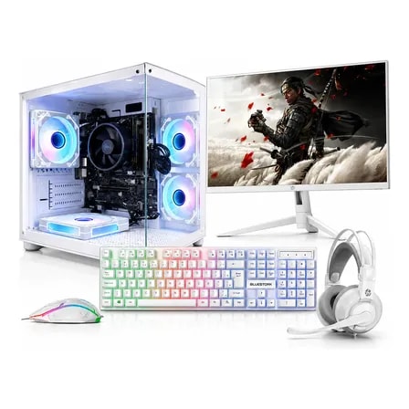 Imagem do Pc Gamer Completo Ryzen 7 5700g 16gb Ssd 480gb Monitor 100hz 480 Gb 16 Gb Setup Gamer Completo Gabinete Aquario Branco