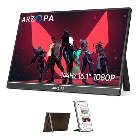 Imagem do Monitor Portatil Arzopa Z1fc 16 1 144hz Ultrafino 1080p Fh Cor Preto 127 220v