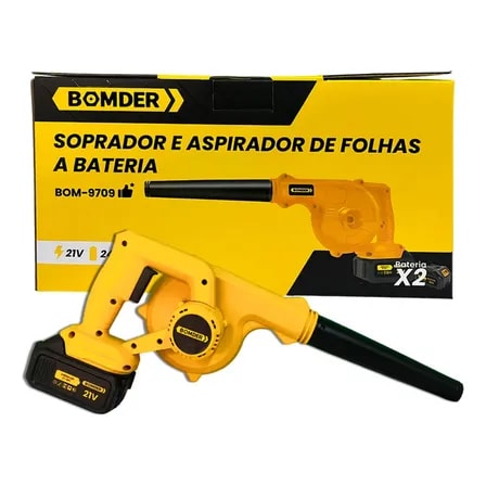 Imagem do Bomder Bom 9709 Soprador De Folhas Com 2 Bateria Aspirador Eletrico Cor Amarelo