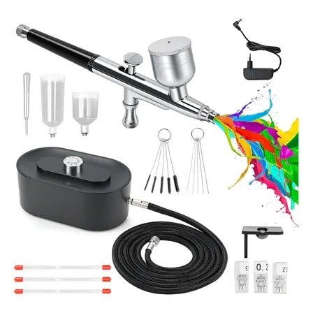 Imagem do Kit Aerografoaplicacao Com Pistola Pulverizacao Pneumatica Preto