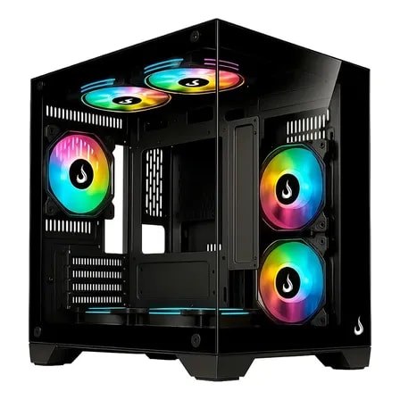 Imagem do Gabinete Gamer Rise Mode Galaxy Glass M Mini S Fan Exp Preto