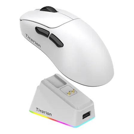 Imagem do Mouse Sem Fio Gamer Base Carregamento 12000dpi Paw3311 Branco