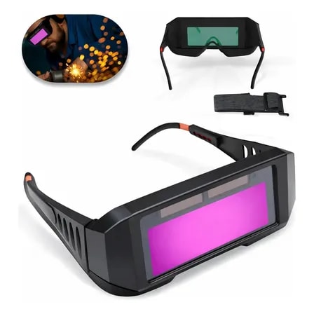 Imagem do Oculos De Solda Com Escurecimento Automatico Para Soldador Preto Liso
